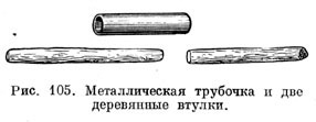 Металлическая трубочка и две деревянные втулки