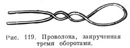 Проволока, закрученная тремя оборотами