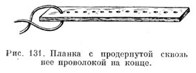 Планка с продернутой сквозь нее проволокой на конце