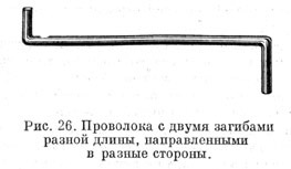 Проволока с двумя загибами разной длины, направленными в разные стороны