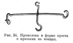 Проволока в форме креста с крюками на концах