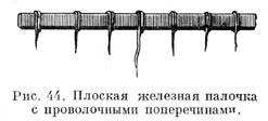 Плоская железная палочка с проволочными поперечинами