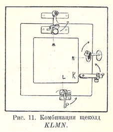 Комбинация щеколд KLMN