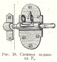 Complex sliding bolt Y1 horizontal to right