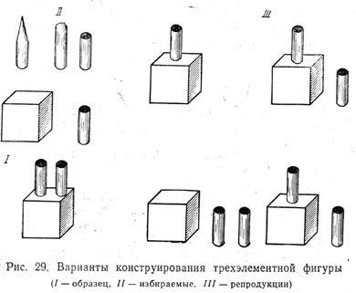 Варианты конструирования трехэлементной фигуры